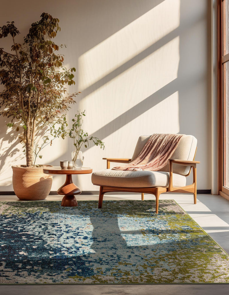 Marrakesh Elegance Collection Area Rug -  Boujad Square Blue  lifestyle 52