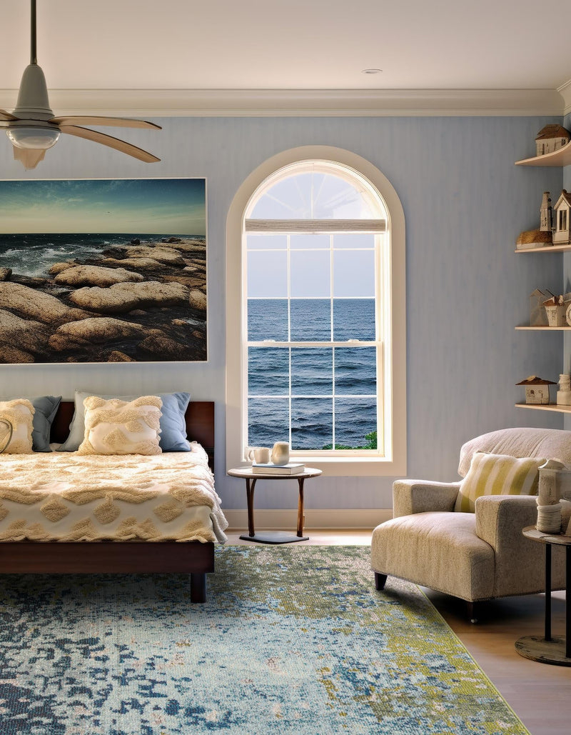 Marrakesh Elegance Collection Area Rug -  Boujad Square Blue  lifestyle 70