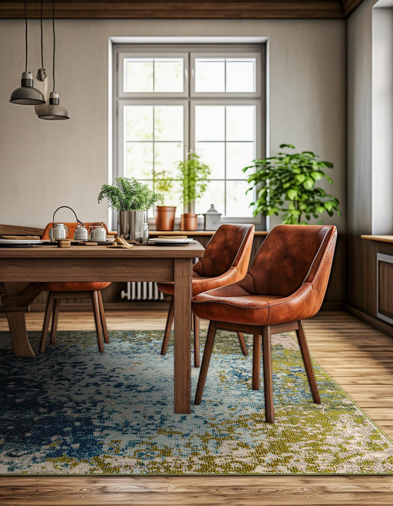 Marrakesh Elegance Collection Area Rug -  Boujad Square Blue  lifestyle 76