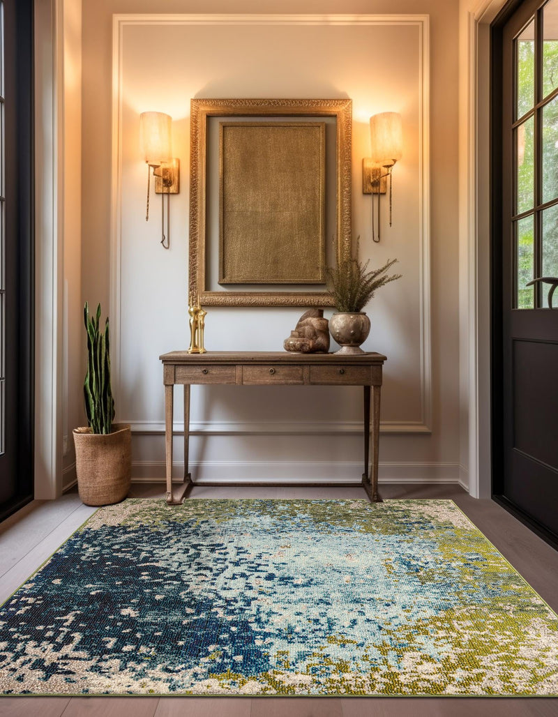 Marrakesh Elegance Collection Area Rug -  Boujad Square Blue  lifestyle 82