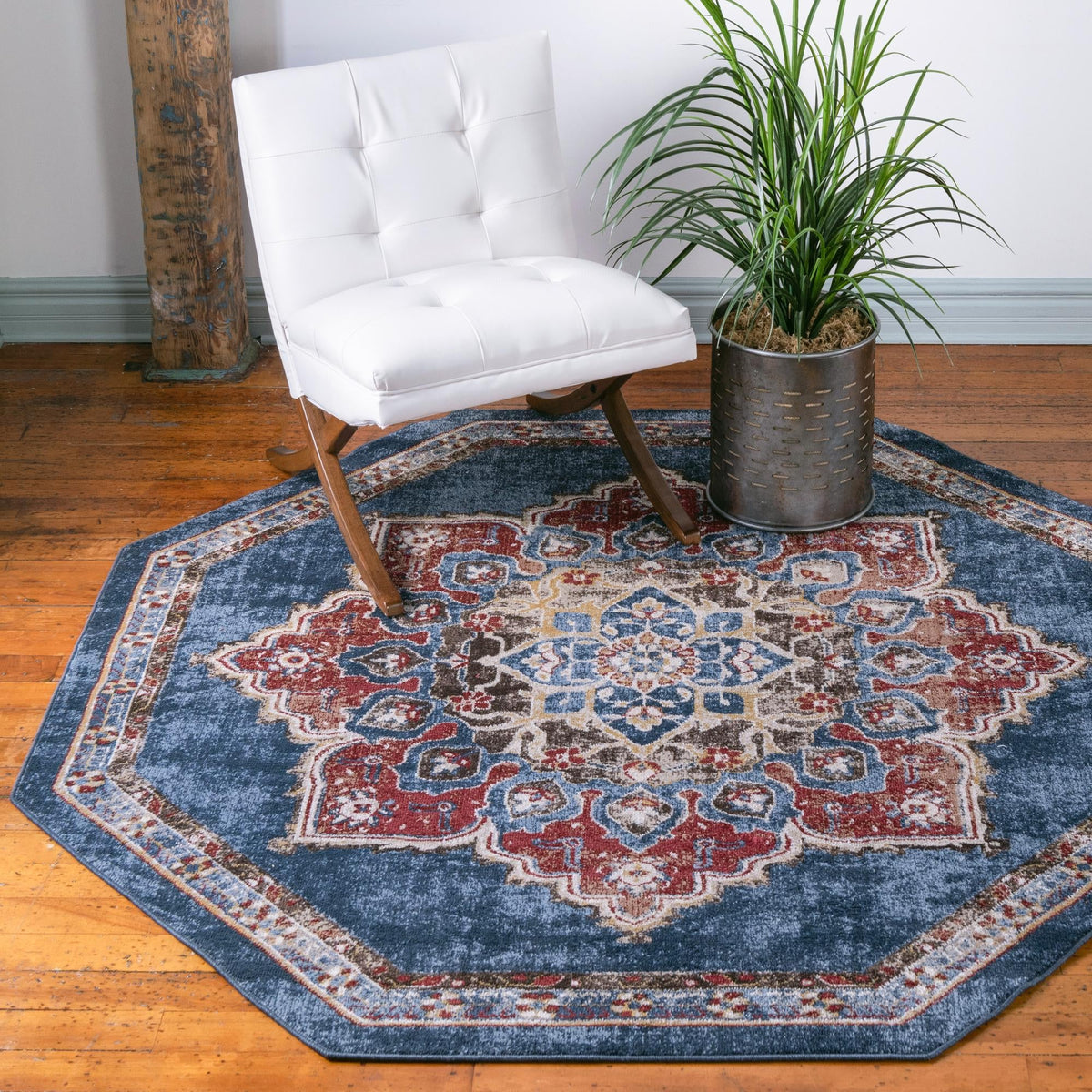 Eden Oasis Collection Area Rug -  Tranquility (Dark Blue) Octagon Dark Blue  lifestyle 26