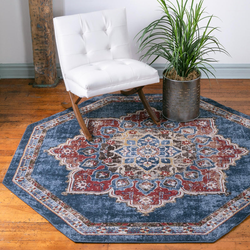 Eden Oasis Collection Area Rug -  Tranquility (Dark Blue) Octagon Dark Blue  lifestyle 26