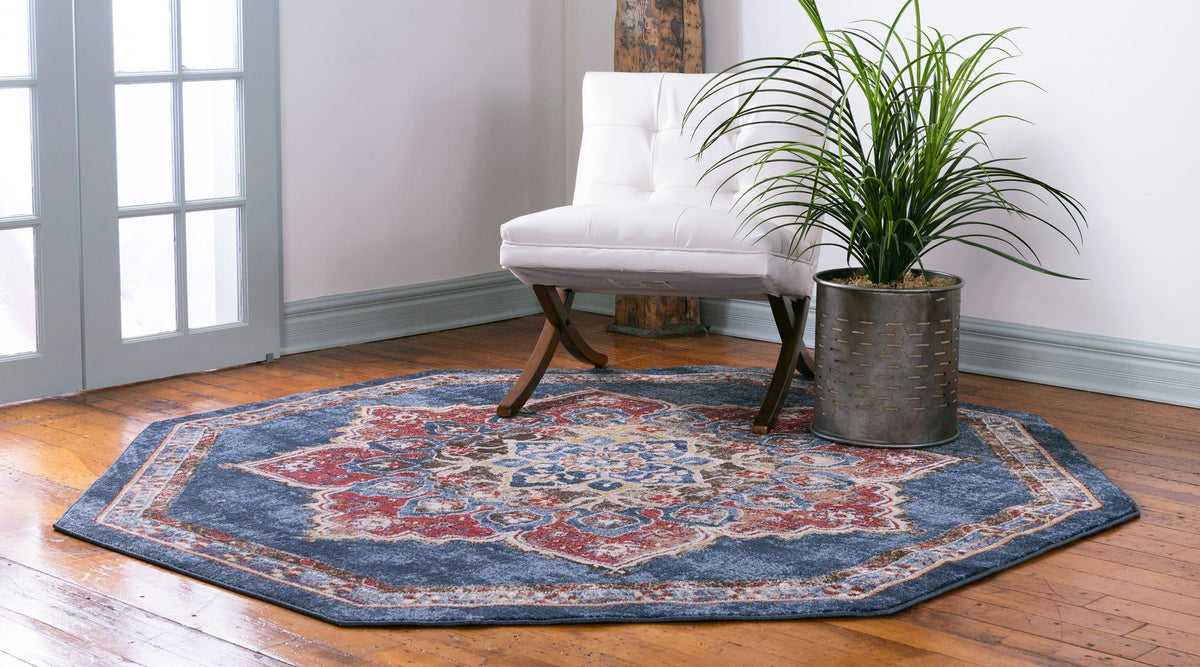 Eden Oasis Collection Area Rug -  Tranquility (Dark Blue) Octagon Dark Blue  lifestyle 32