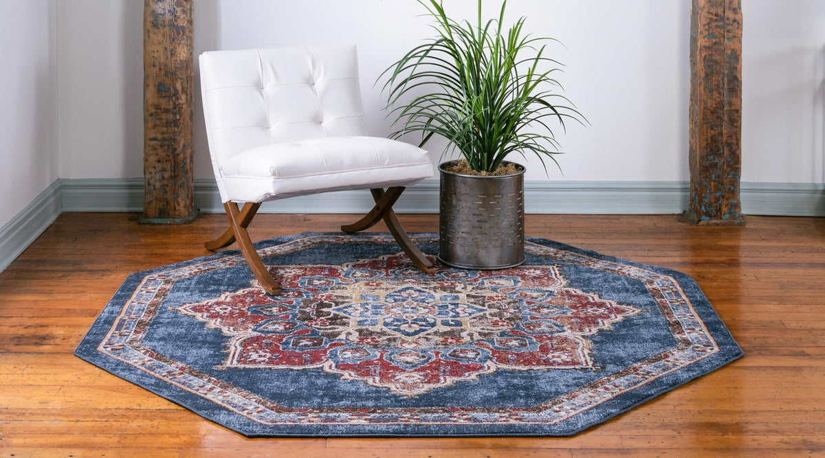 Eden Oasis Collection Area Rug -  Tranquility (Dark Blue) Octagon Dark Blue  lifestyle 37