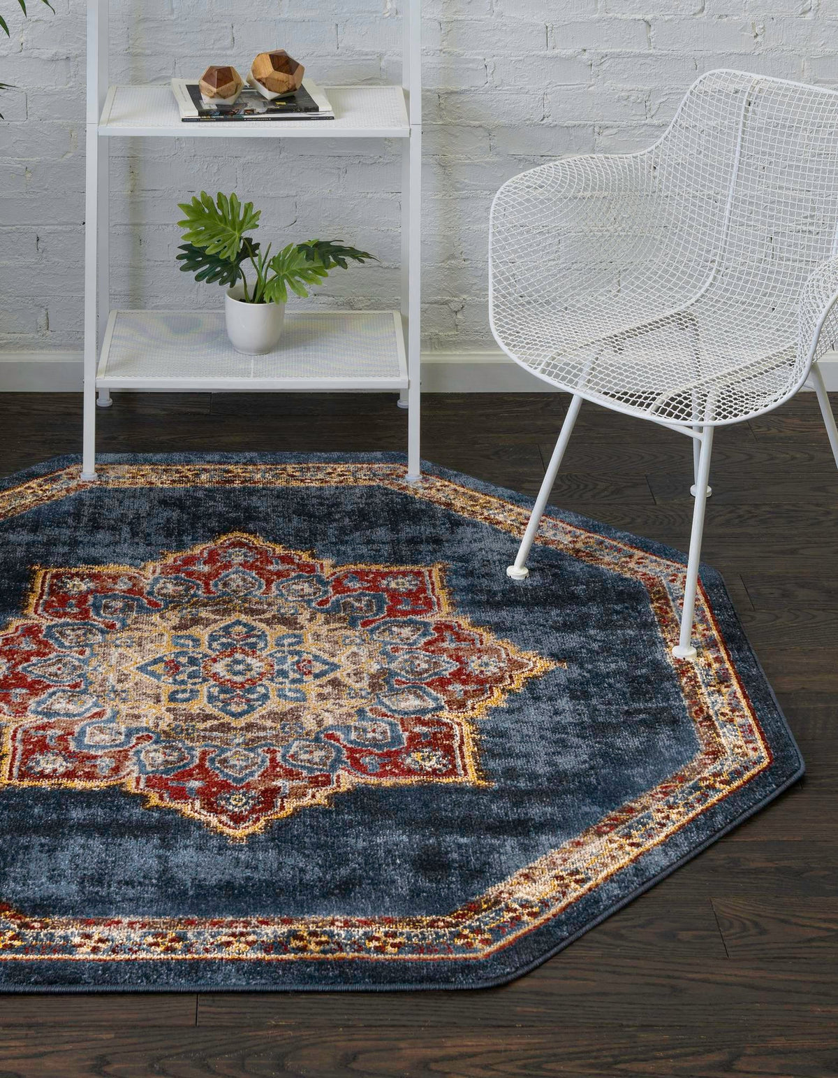 Eden Oasis Collection Area Rug -  Tranquility (Dark Blue) Octagon Dark Blue  lifestyle 43