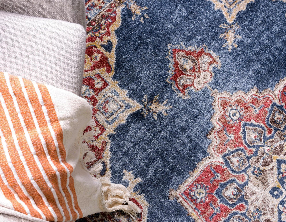 Eden Oasis Collection Area Rug -  Tranquility (Dark Blue) Octagon Dark Blue  lifestyle 94