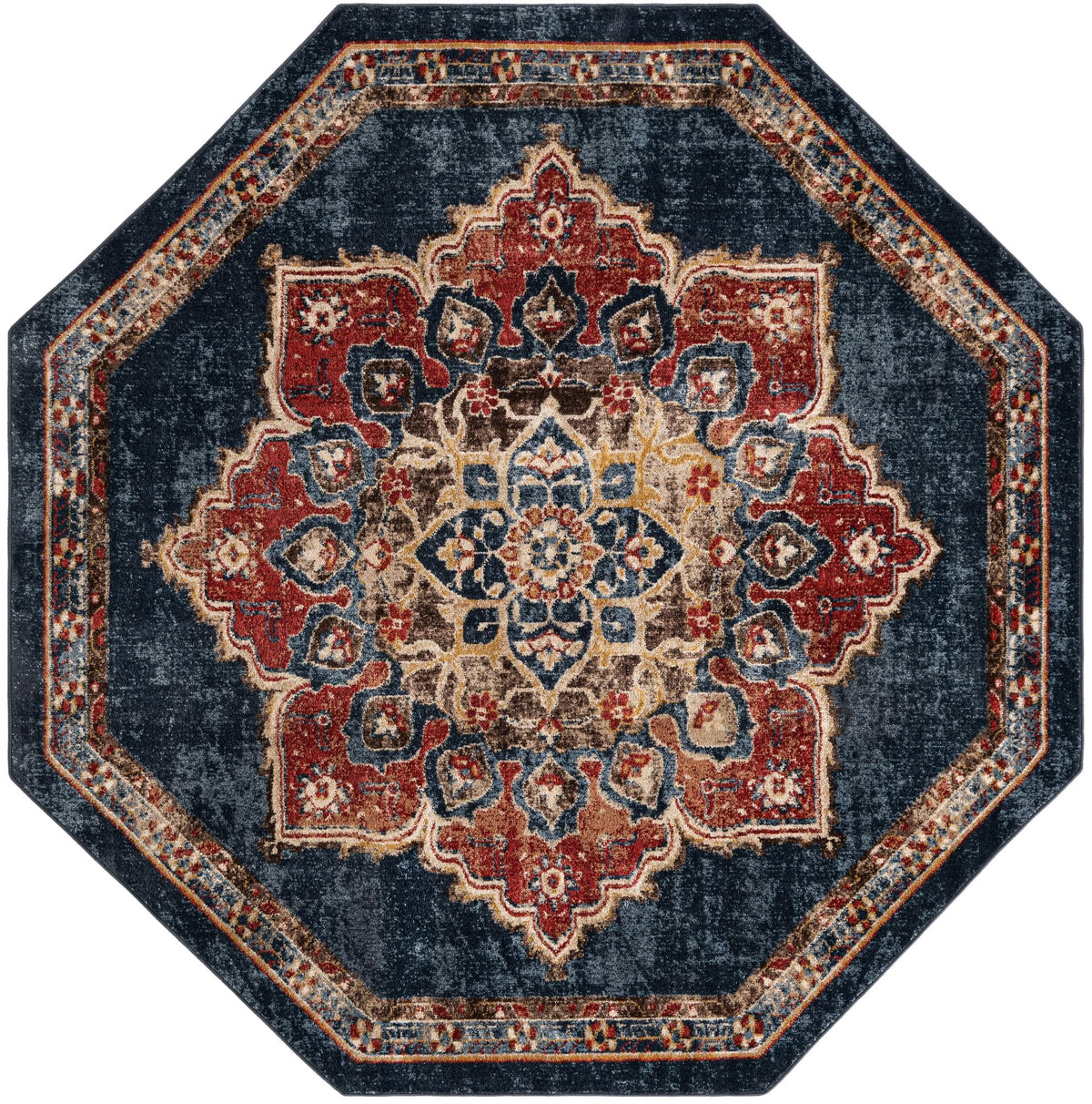 Eden Oasis Collection Area Rug -  Tranquility (Dark Blue) Octagon Dark Blue  lifestyle 20