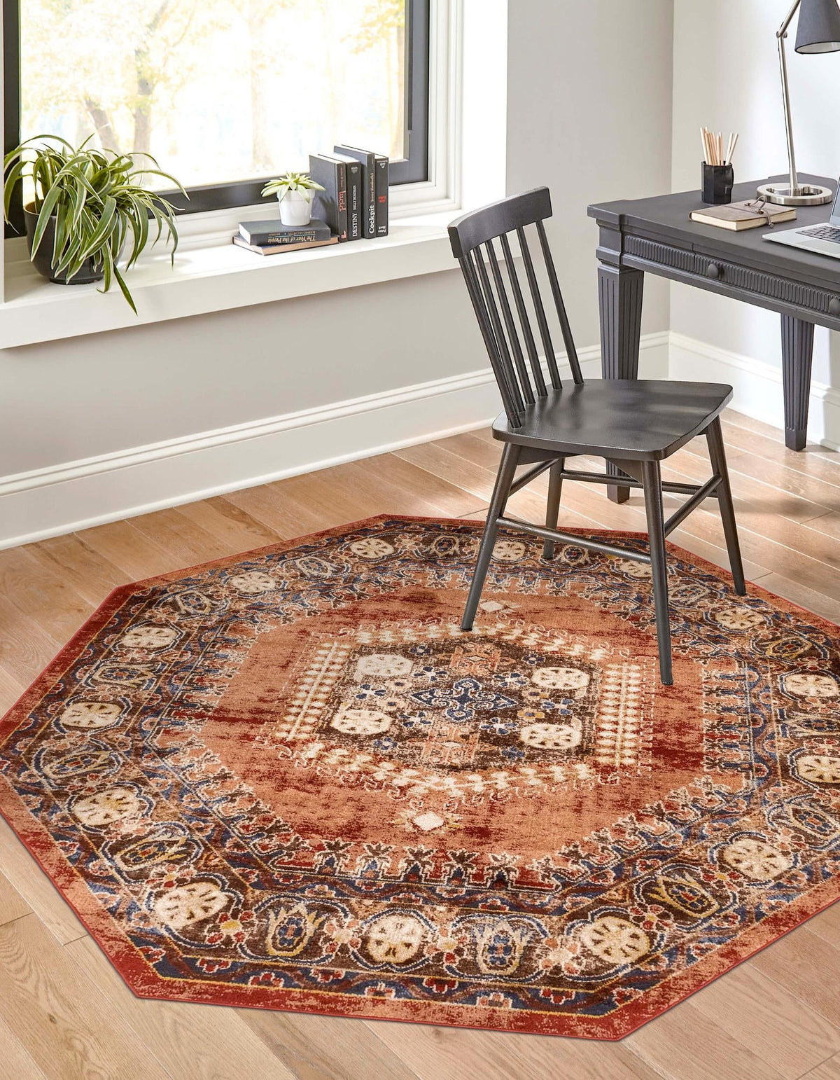 Eden Oasis Collection Area Rug -  Refuge (Terracotta) Octagon Terracotta  lifestyle 39