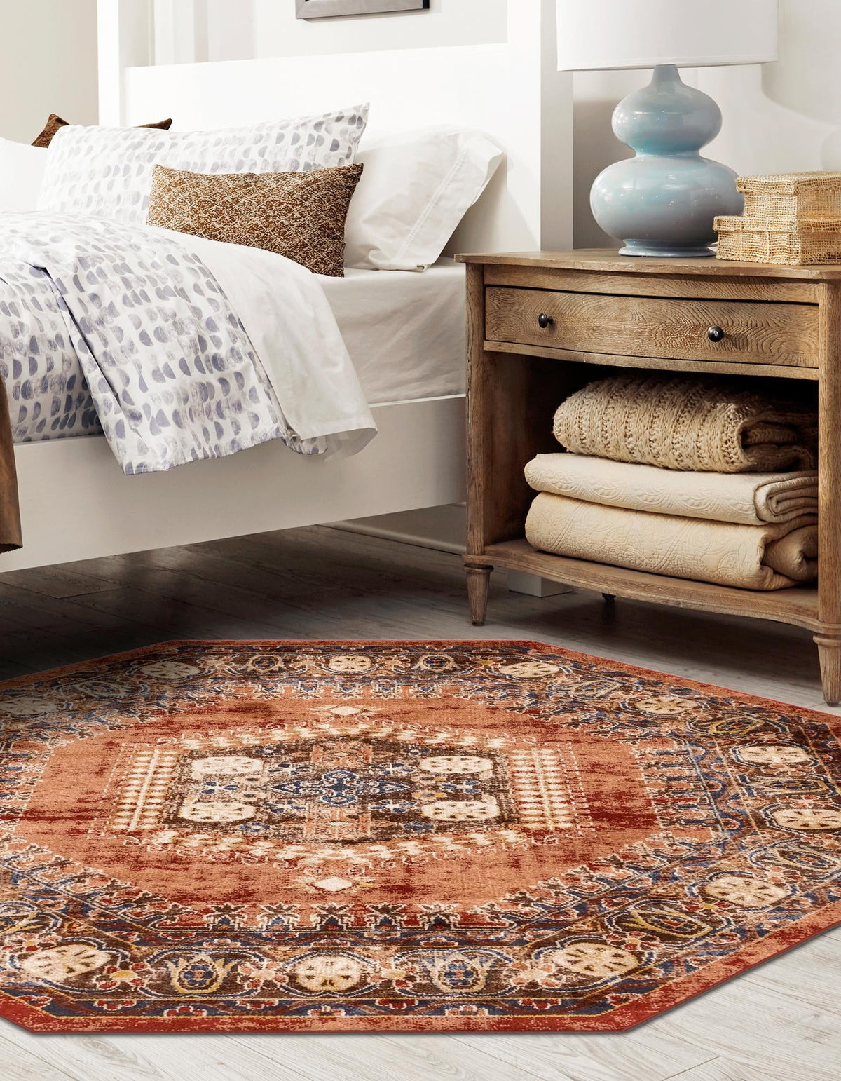 Eden Oasis Collection Area Rug -  Refuge (Terracotta) Octagon Terracotta  lifestyle 43