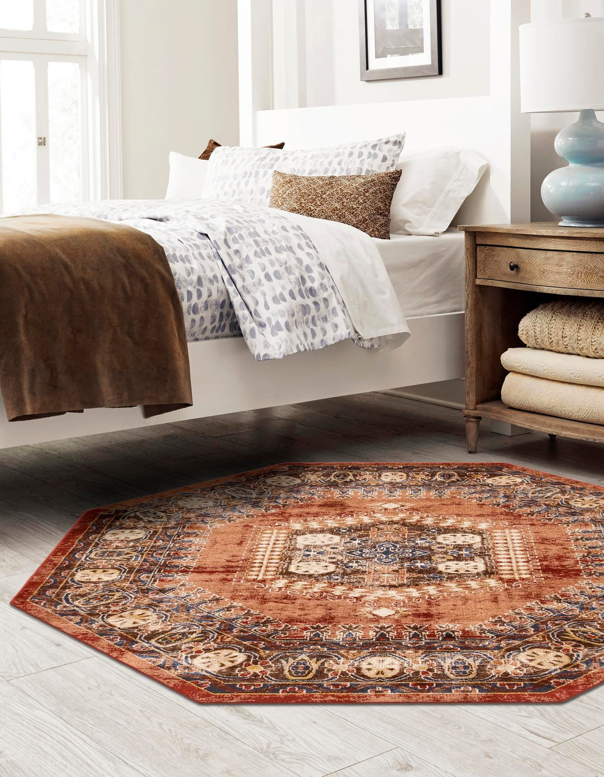 Eden Oasis Collection Area Rug -  Refuge (Terracotta) Octagon Terracotta  lifestyle 48