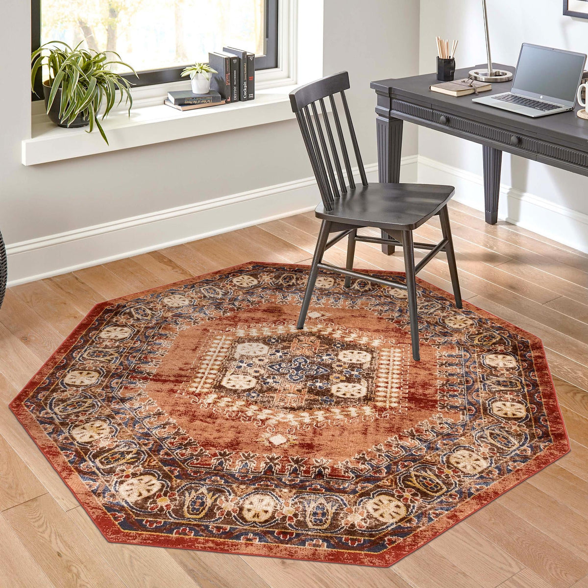 Eden Oasis Collection Area Rug -  Refuge (Terracotta) Octagon Terracotta  lifestyle 117