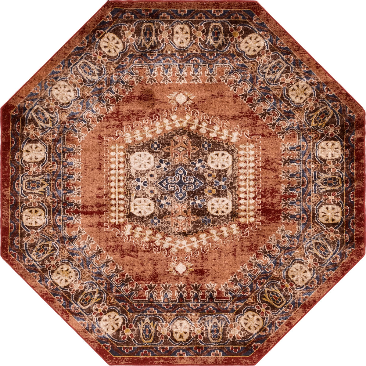 Eden Oasis Collection Area Rug -  Refuge (Terracotta) Octagon Terracotta  lifestyle 22