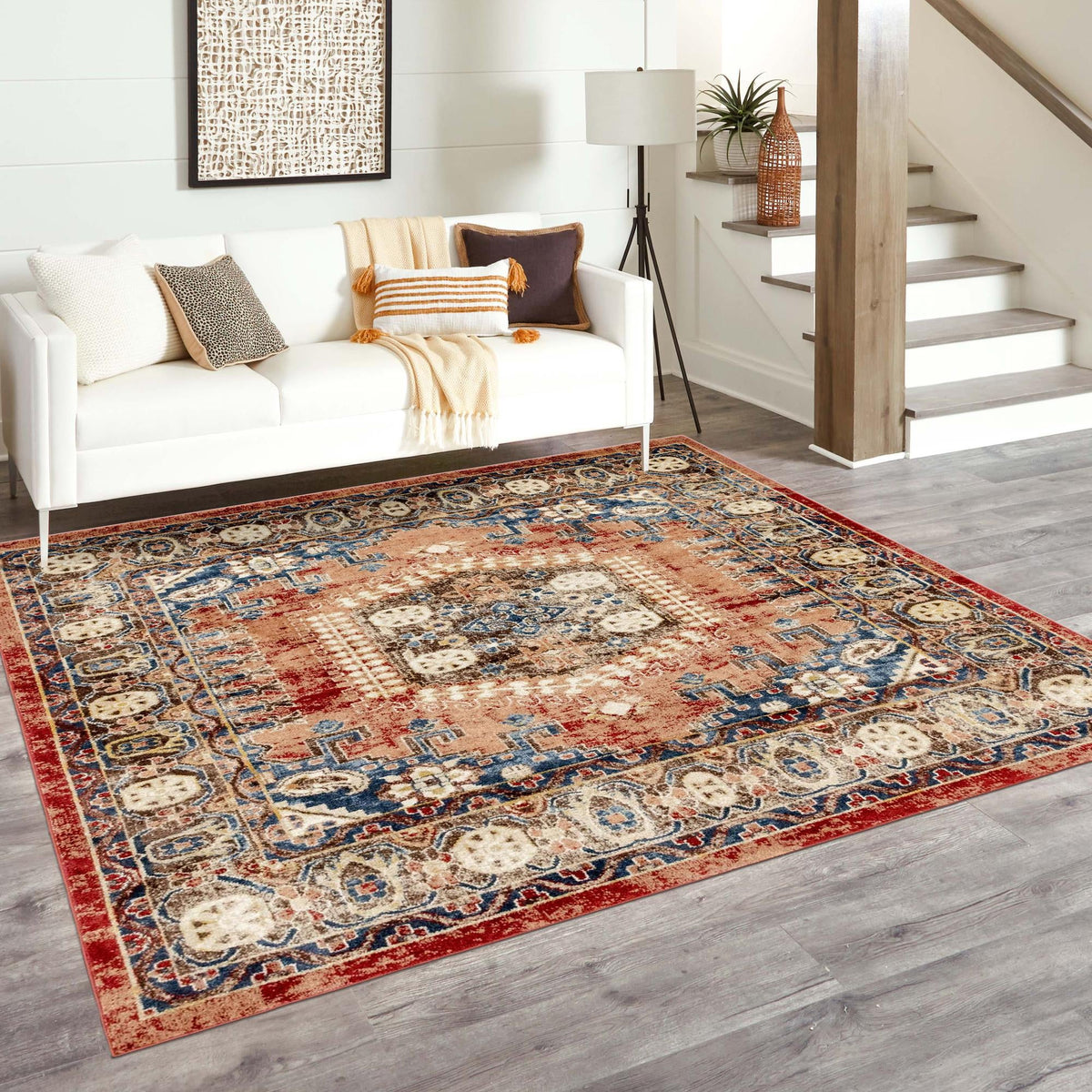 Eden Oasis Collection Area Rug -  Refuge (Terracotta) Square Terracotta  lifestyle 110