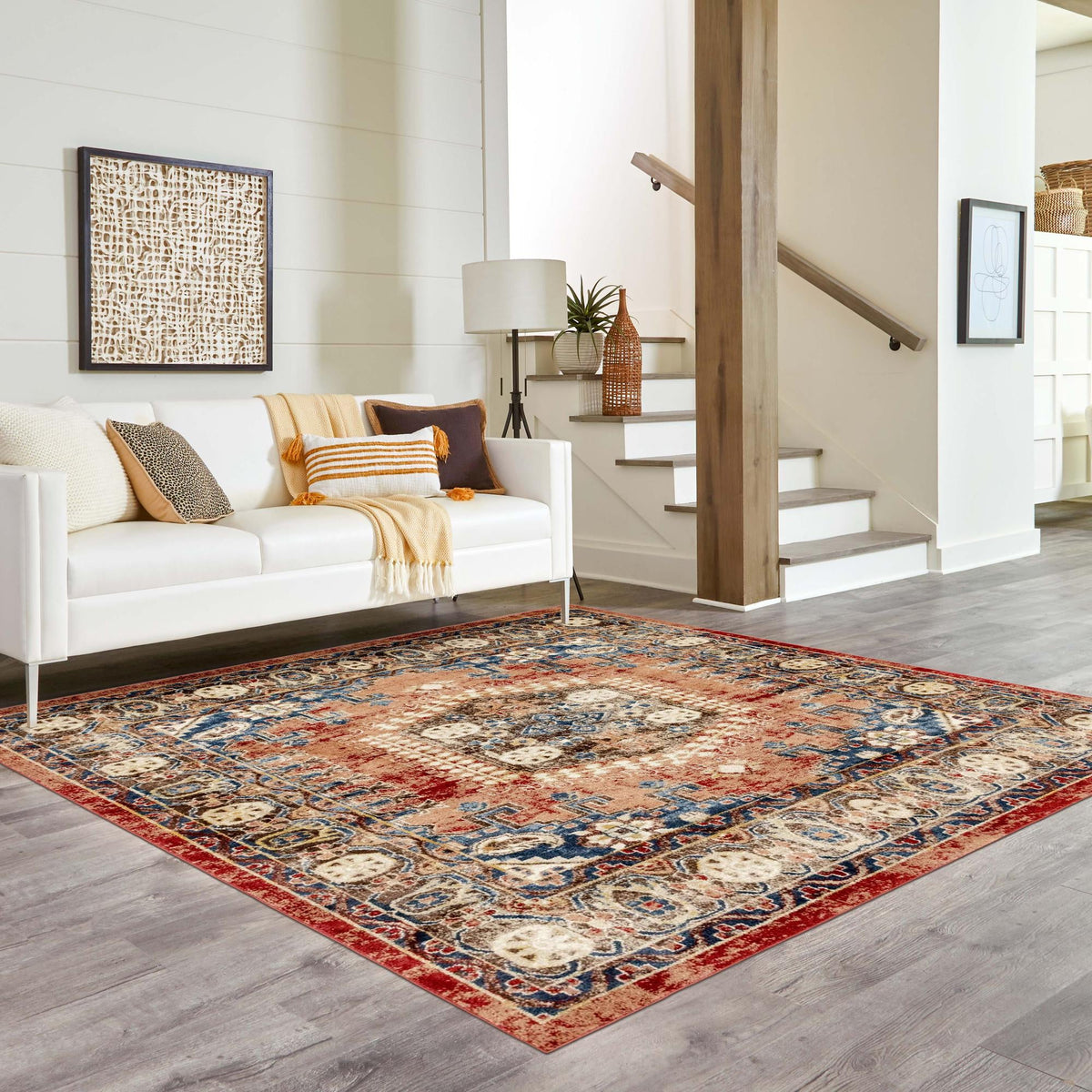 Eden Oasis Collection Area Rug -  Refuge (Terracotta) Square Terracotta  lifestyle 114