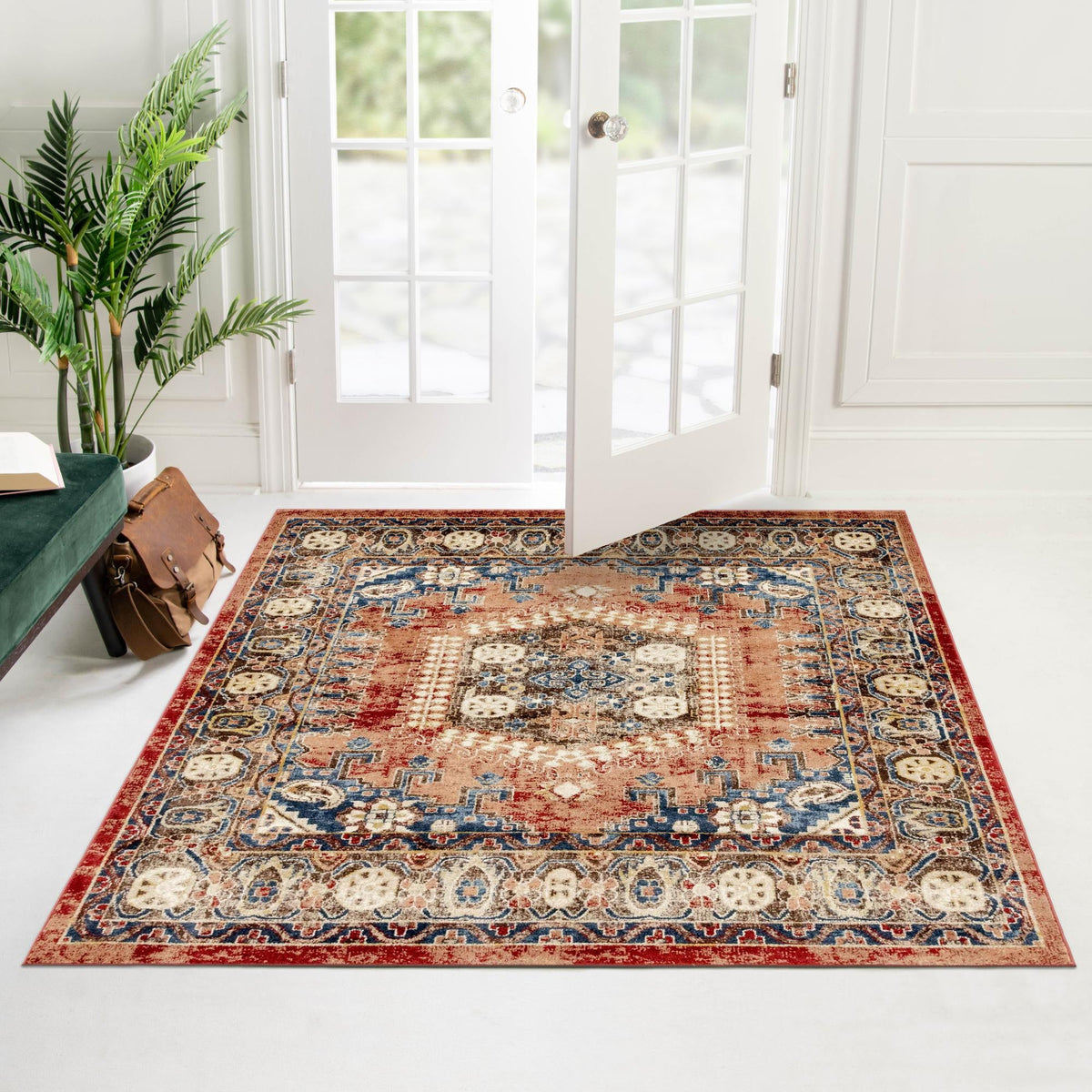Eden Oasis Collection Area Rug -  Refuge (Terracotta) Square Terracotta  lifestyle 118