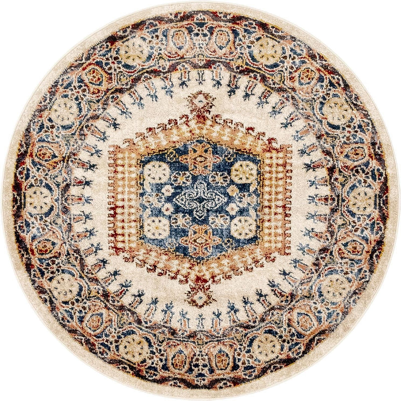 Eden Oasis Collection Area Rug -  Refuge (Cream) Round Cream  lifestyle 26
