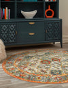 Amalfi Coast Woven Collection Area Rug -  Positano Round Multi  lifestyle 76