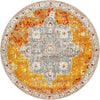 Amalfi Coast Woven Collection Area Rug -  Praiano Round Orange  lifestyle 13