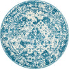 Amalfi Coast Woven Collection Area Rug -  Positano Round Blue  lifestyle 63