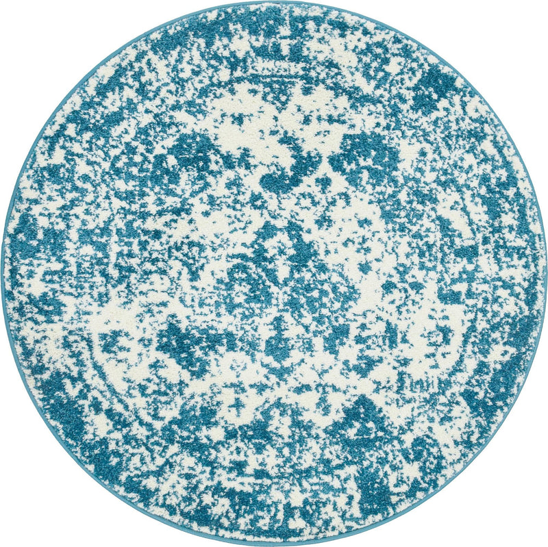 Amalfi Coast Woven Collection Area Rug -  Positano Round Blue  lifestyle 63
