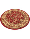 Isfahan Elegance Collection Area Rug - Naghsh-e Jahan (Burgundy) Round Burgundy  lifestyle 78