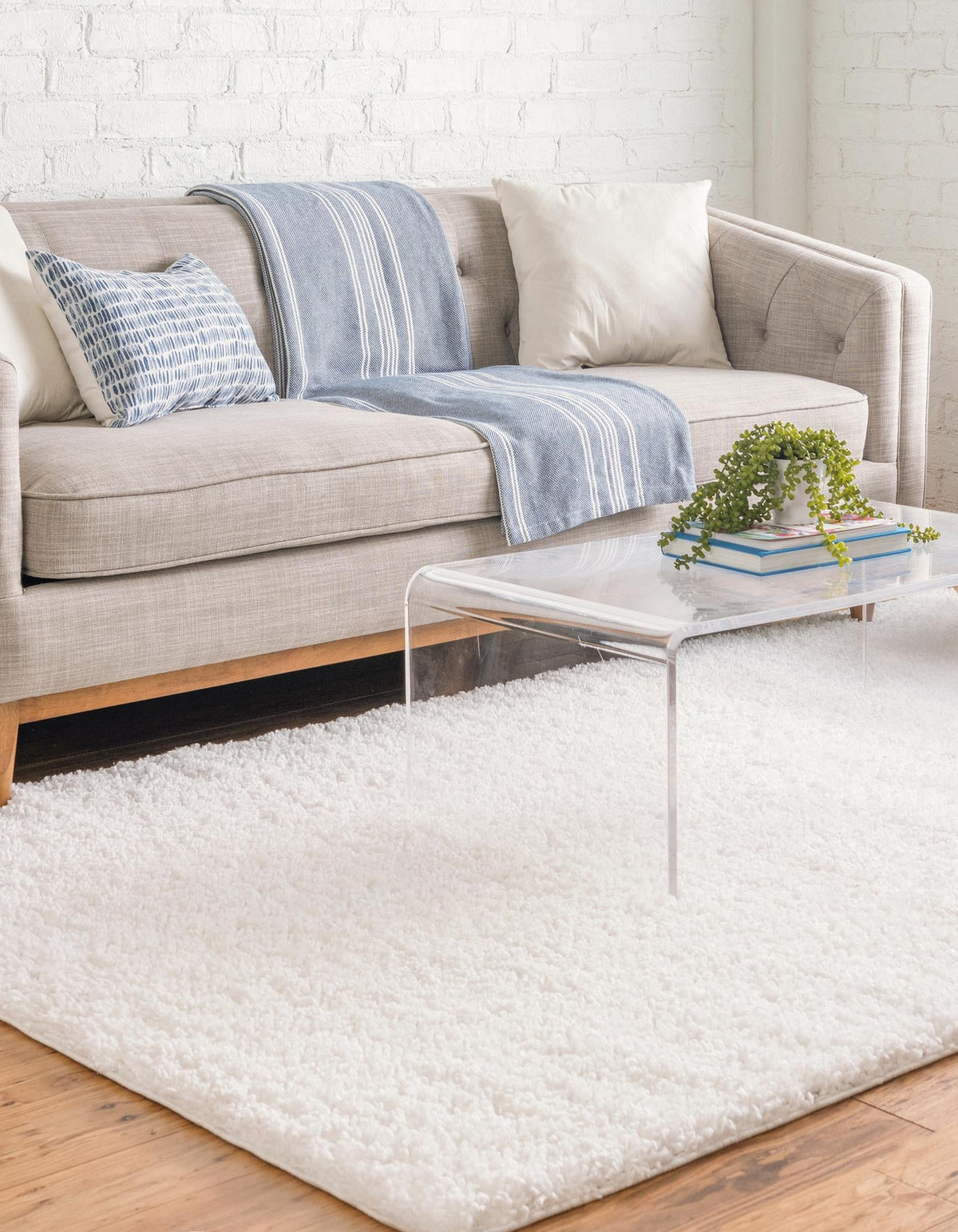 Alpine Plush Collection Area Rug -  Cortina (White) Rectangle White  lifestyle 4