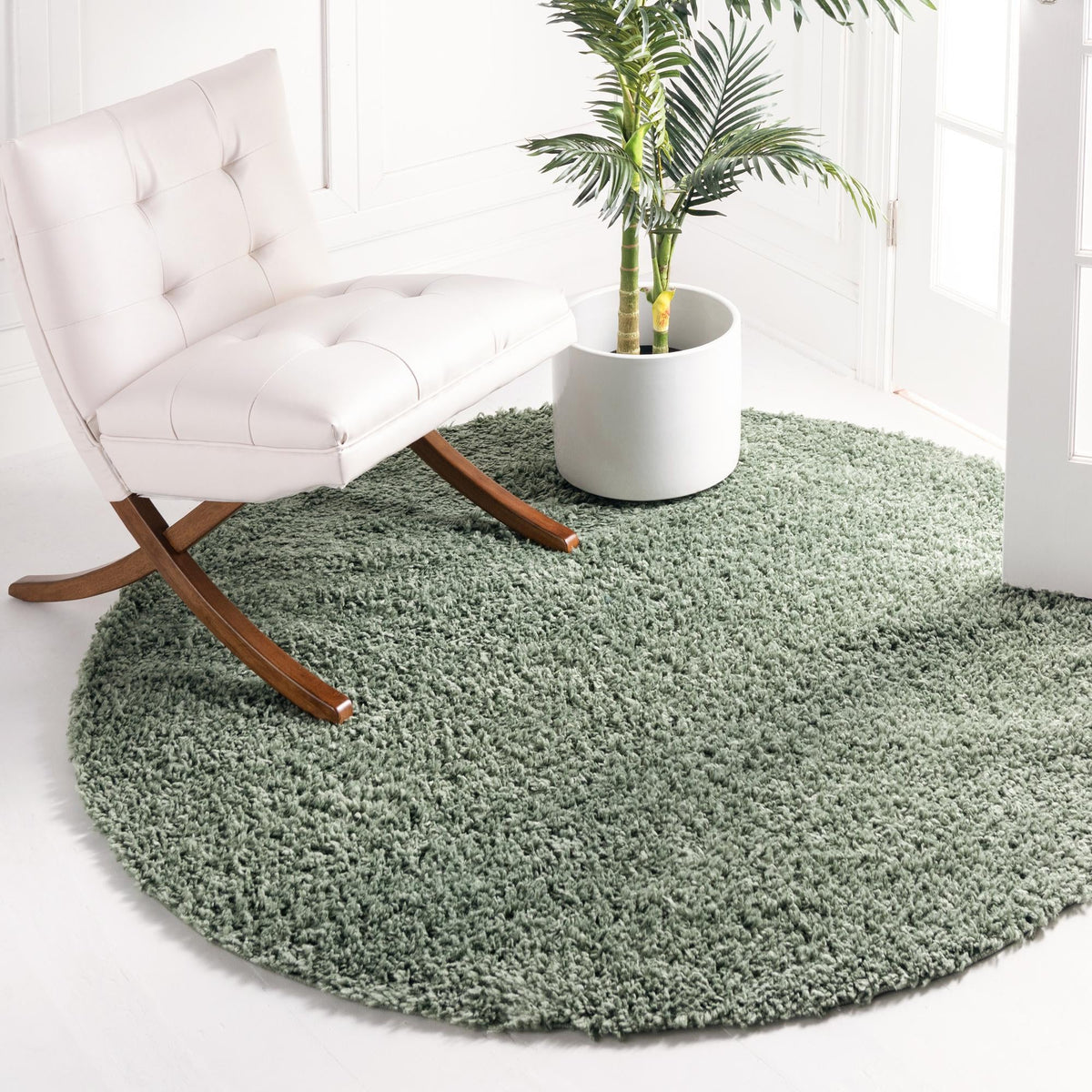 Alpine Plush Collection Area Rug -  Cortina (Sage) Round Sage  lifestyle 12