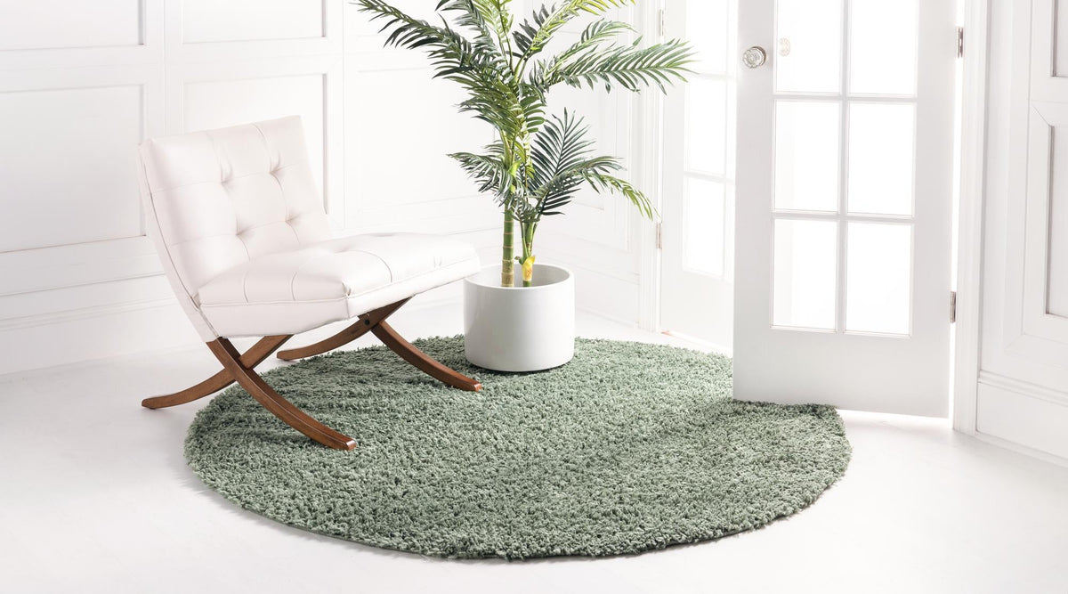 Alpine Plush Collection Area Rug -  Cortina (Sage) Round Sage  lifestyle 20