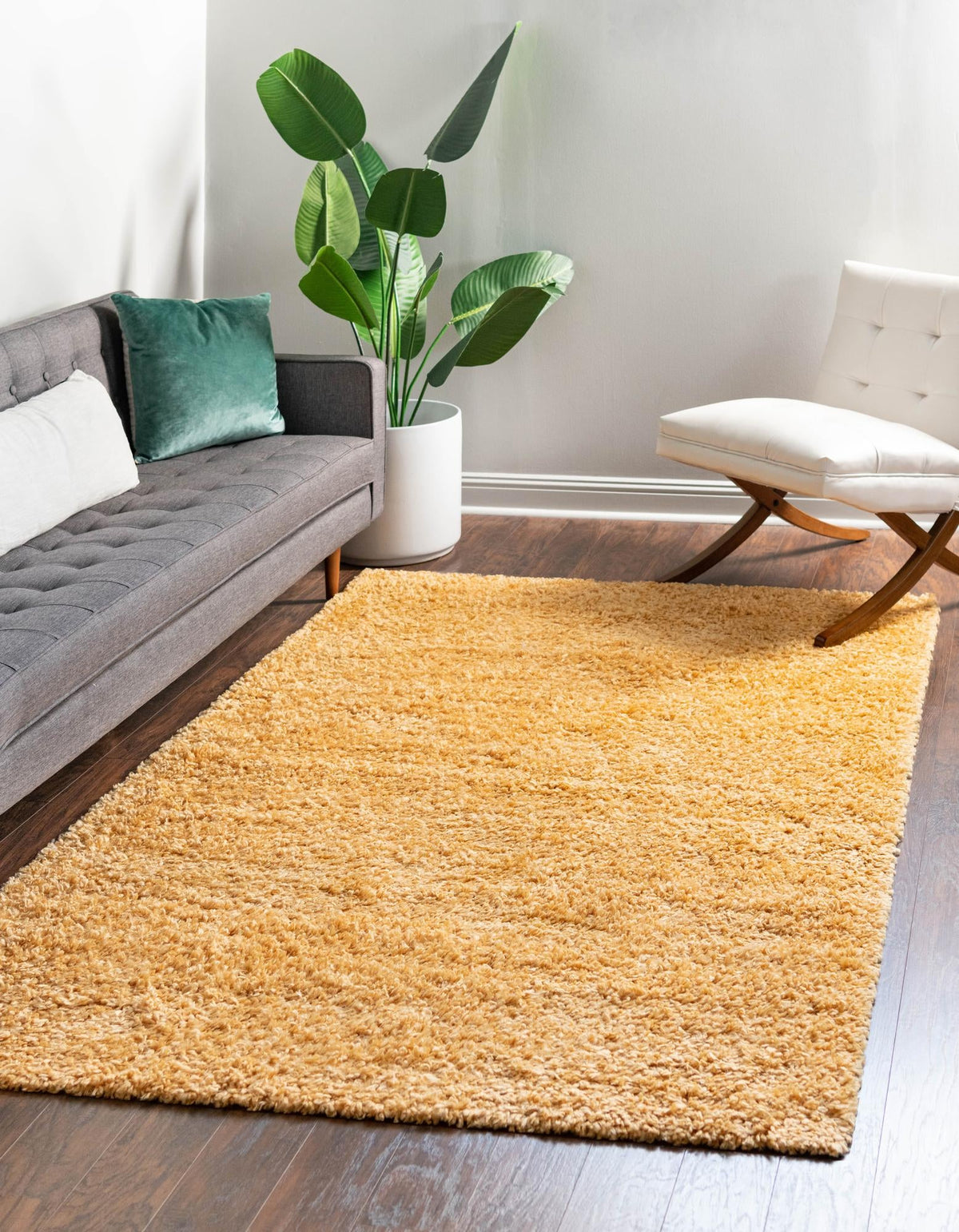 Alpine Plush Collection Area Rug -  Cortina (Sun Yellow) Rectangle Sun Yellow  lifestyle 2