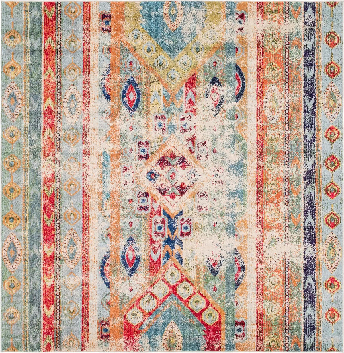 Sedona Vista Collection Area Rug -  Navajo Square Blue  lifestyle 19