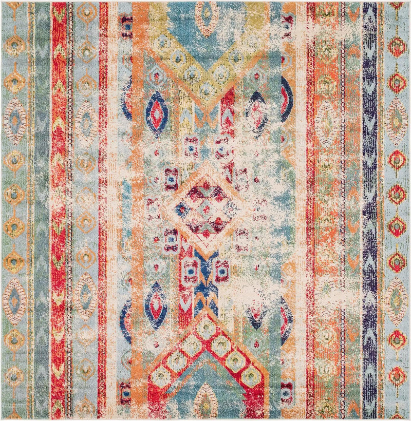 Sedona Vista Collection Area Rug -  Navajo Square Blue  lifestyle 19