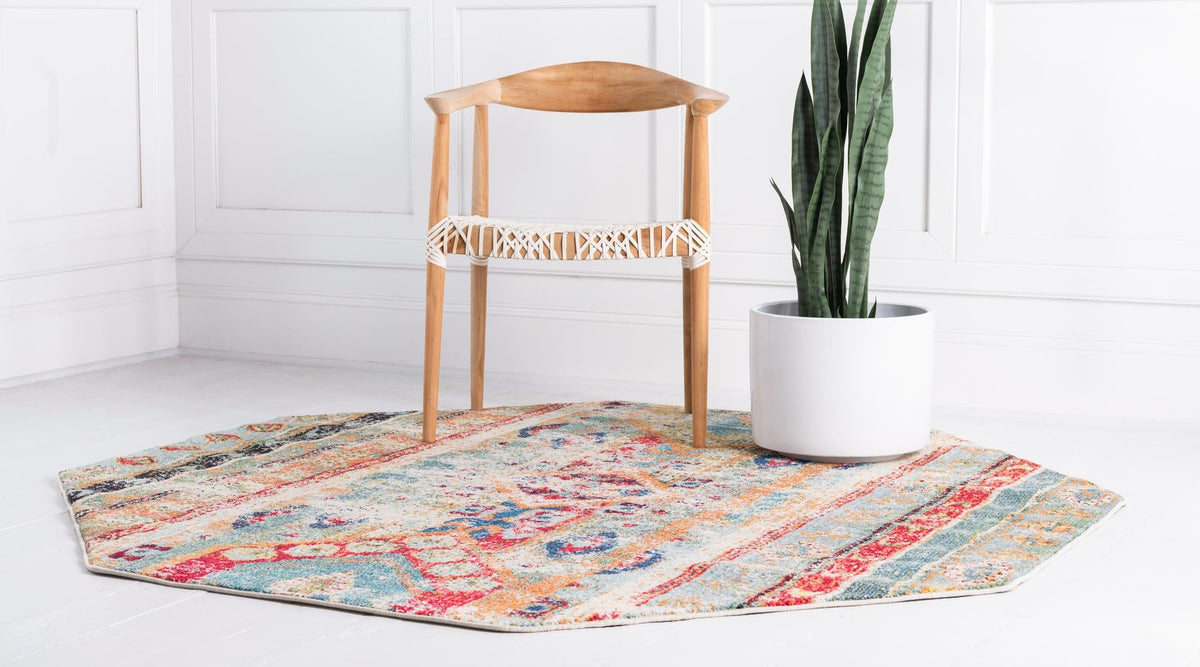 Sedona Vista Collection Area Rug -  Navajo Octagon Blue  lifestyle 28