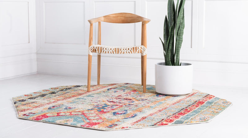 Sedona Vista Collection Area Rug -  Navajo Octagon Blue  lifestyle 28