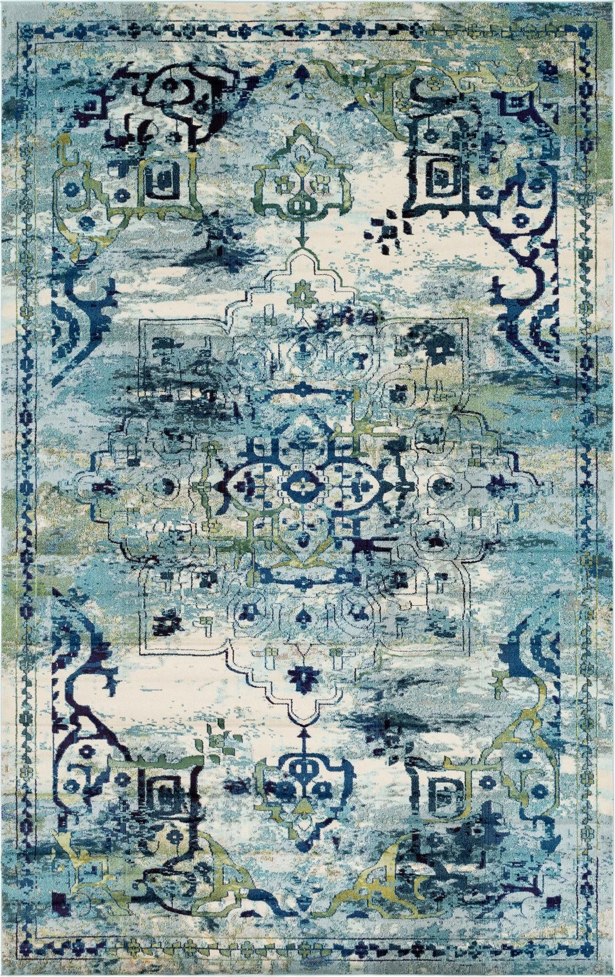 Chateau Elegance Collection Area Rug -  Riviera Rectangular Blue  lifestyle 41