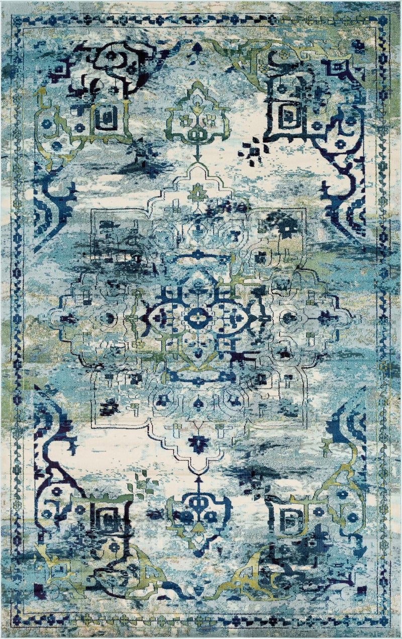 Chateau Elegance Collection Area Rug -  Riviera Rectangular Blue  lifestyle 41