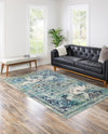 Chateau Elegance Collection Area Rug -  Riviera Rectangular Blue  lifestyle 49