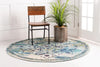 Chateau Elegance Collection Area Rug -  Riviera Round Blue  lifestyle 50
