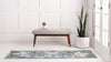 Chateau Elegance Collection Area Rug -  Riviera Runner Blue  lifestyle 55