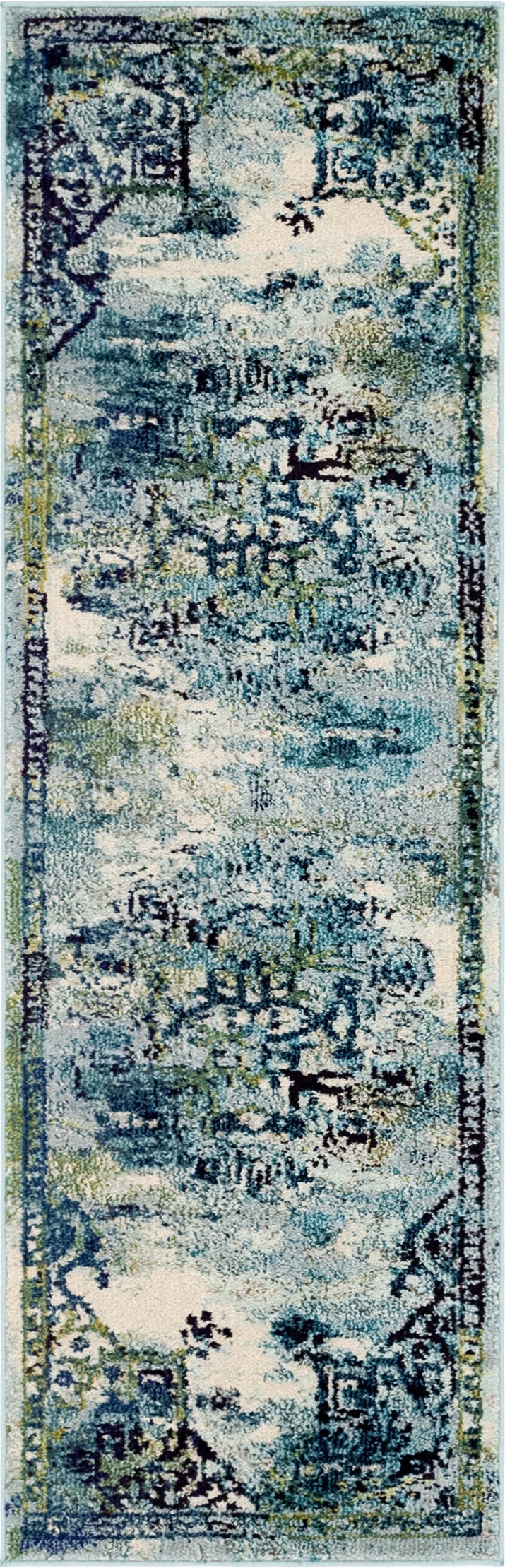 Chateau Elegance Collection Area Rug -  Riviera Runner Blue  lifestyle 43