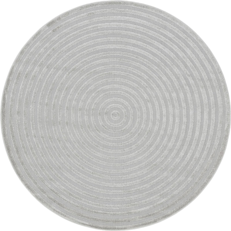 Catalina Cove Outdoor Collection Area Rug - Avalon Round Gray  lifestyle 73