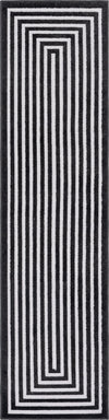 Catalina Cove Outdoor Collection Area Rug - Avalon Runner Black  lifestyle 75