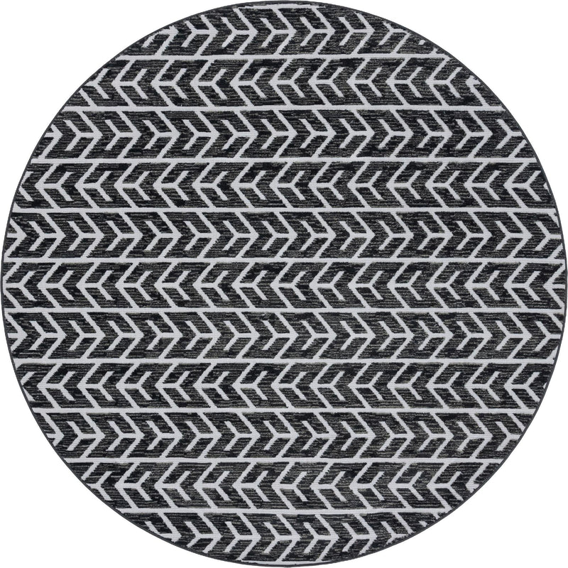 Catalina Cove Outdoor Collection Area Rug -  Newport Round Black  lifestyle 44