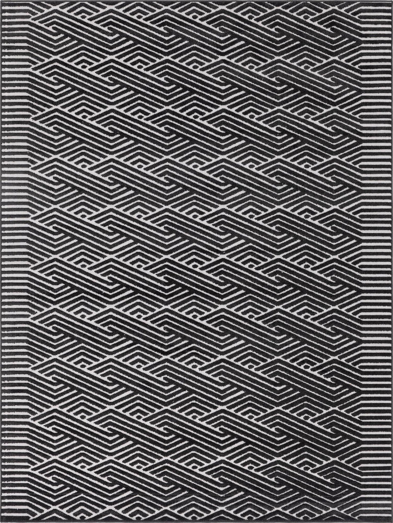 Catalina Cove Outdoor Collection Area Rug -  Malibu Rectangle Black  lifestyle 3