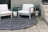 Catalina Cove Outdoor Collection Area Rug -  Malibu Round Black  lifestyle 57