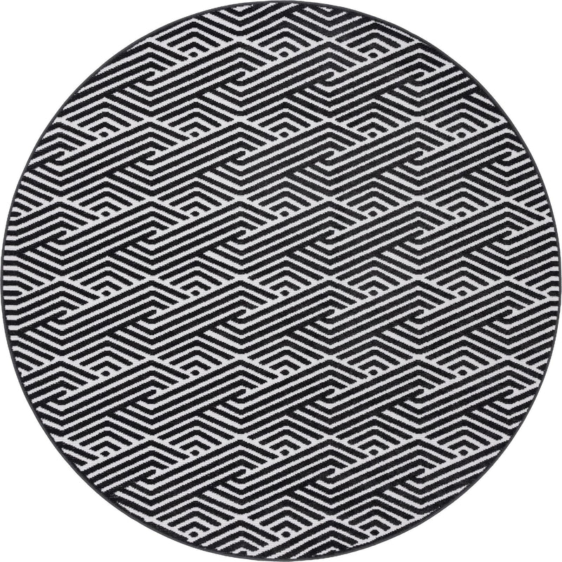 Catalina Cove Outdoor Collection Area Rug -  Malibu Round Black  lifestyle 41
