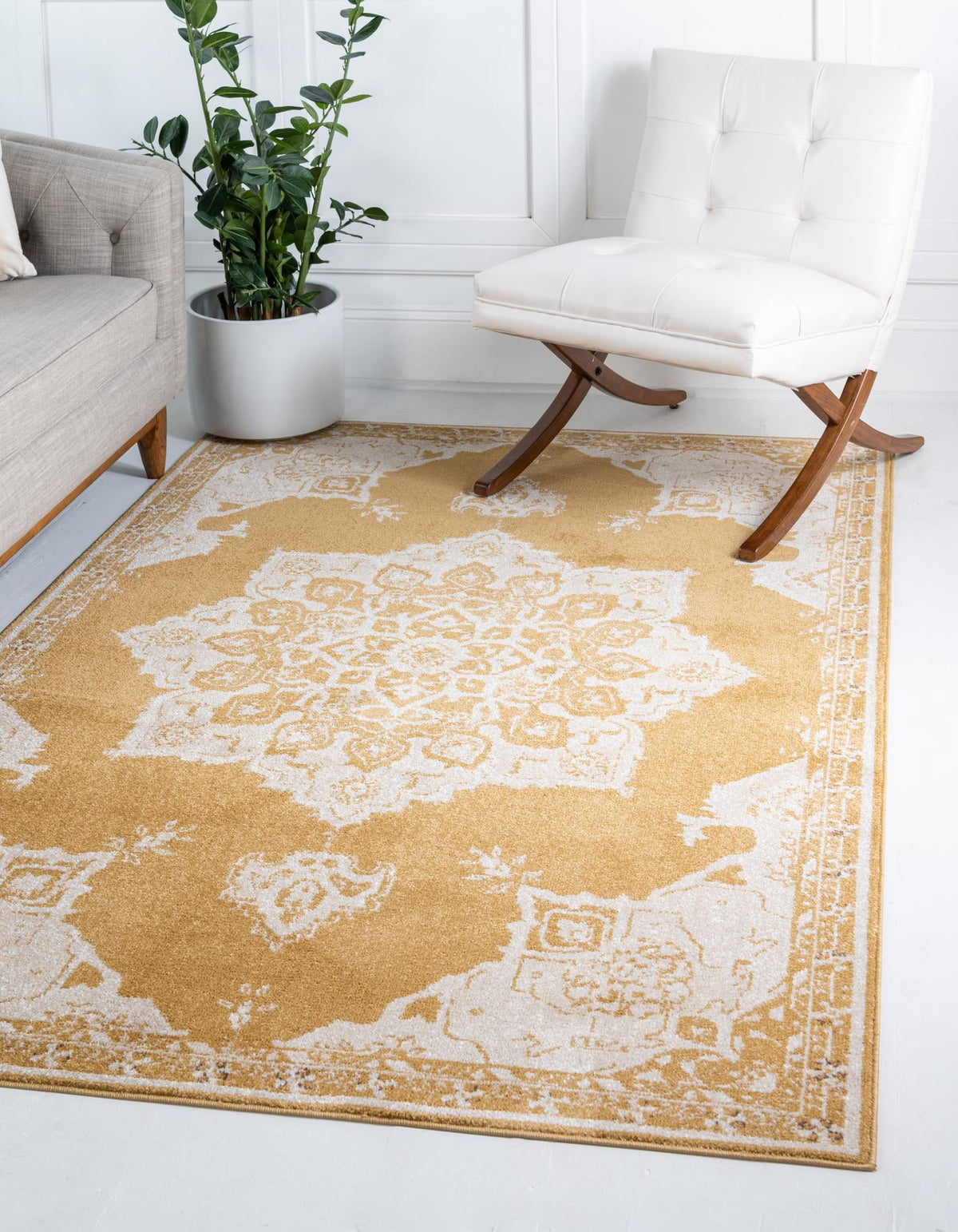Eden Oasis Collection Area Rug -  Tranquility (Yellow) Rectangle Yellow  lifestyle 2