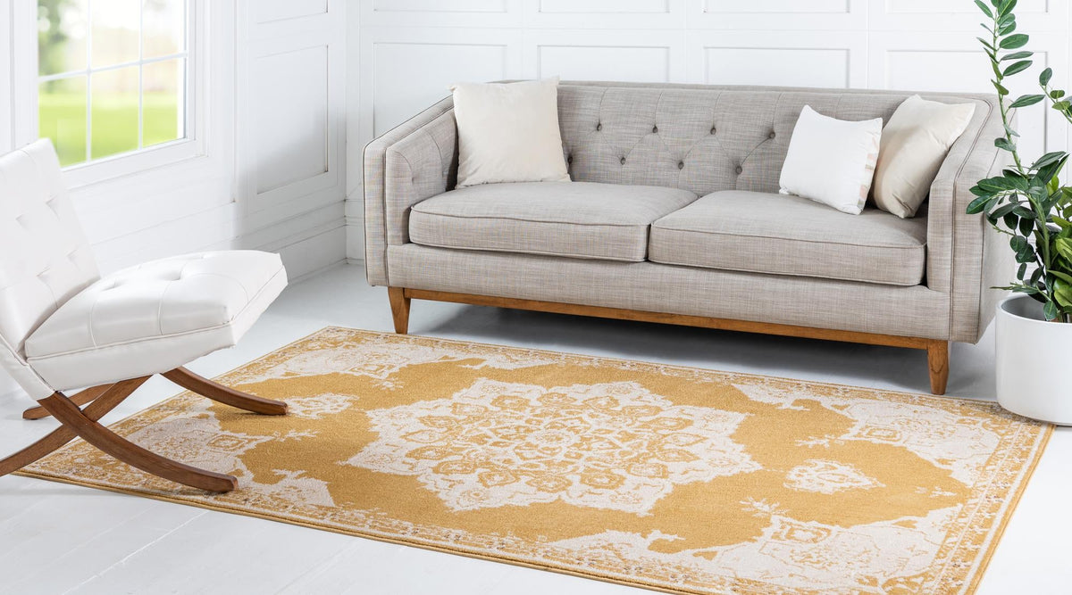 Eden Oasis Collection Area Rug -  Tranquility (Yellow) Rectangle Yellow  lifestyle 3