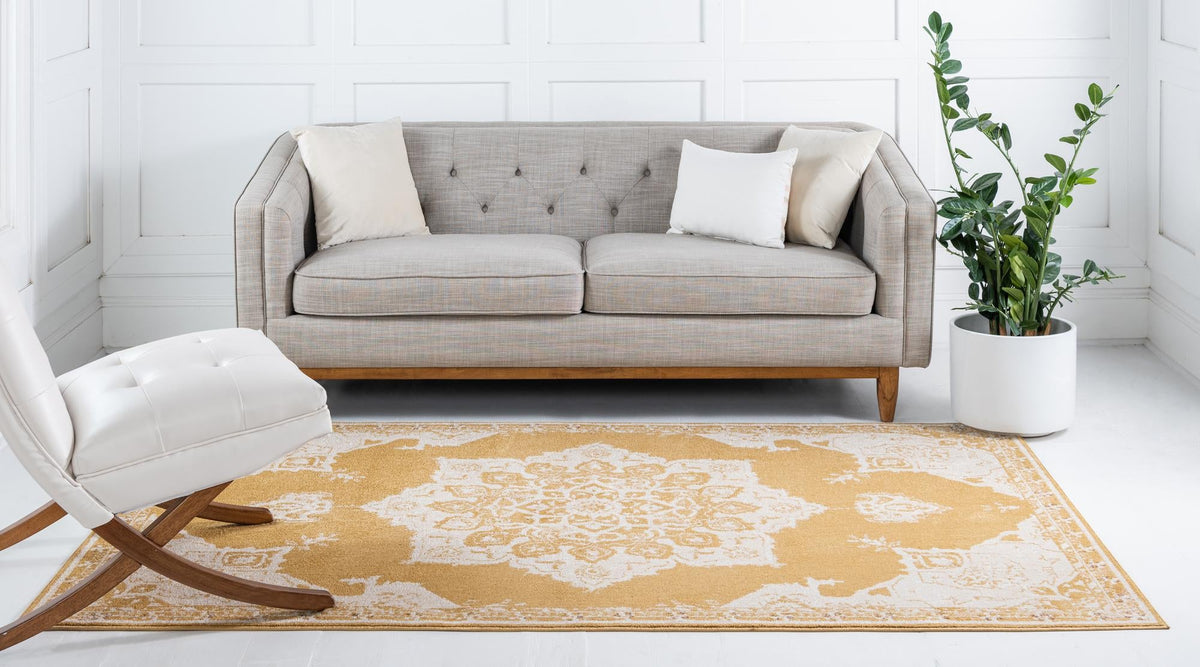 Eden Oasis Collection Area Rug -  Tranquility (Yellow) Rectangle Yellow  lifestyle 4