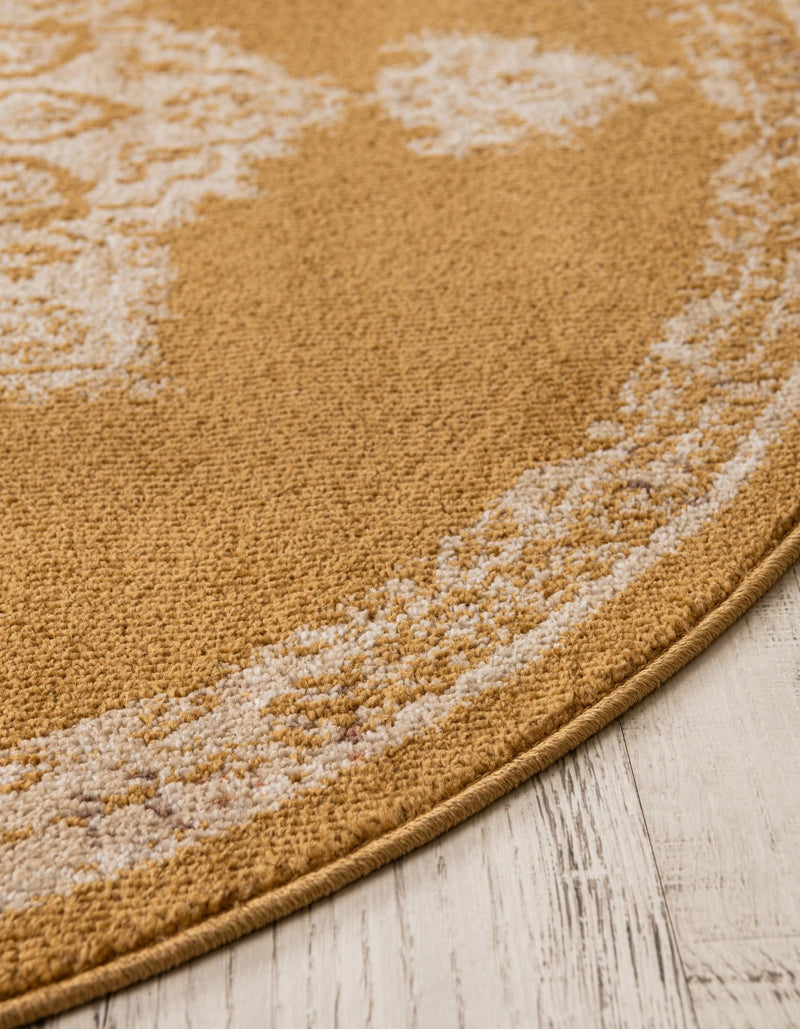 Eden Oasis Collection Area Rug -  Tranquility (Yellow) Round Yellow  lifestyle 33