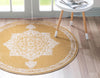 Eden Oasis Collection Area Rug -  Tranquility (Yellow) Round Yellow  lifestyle 20